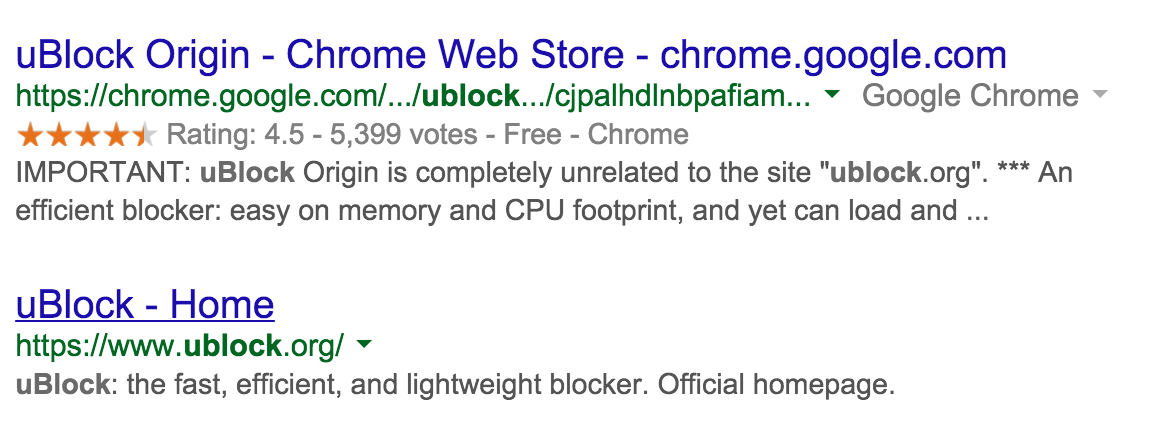 Ublock Google Search